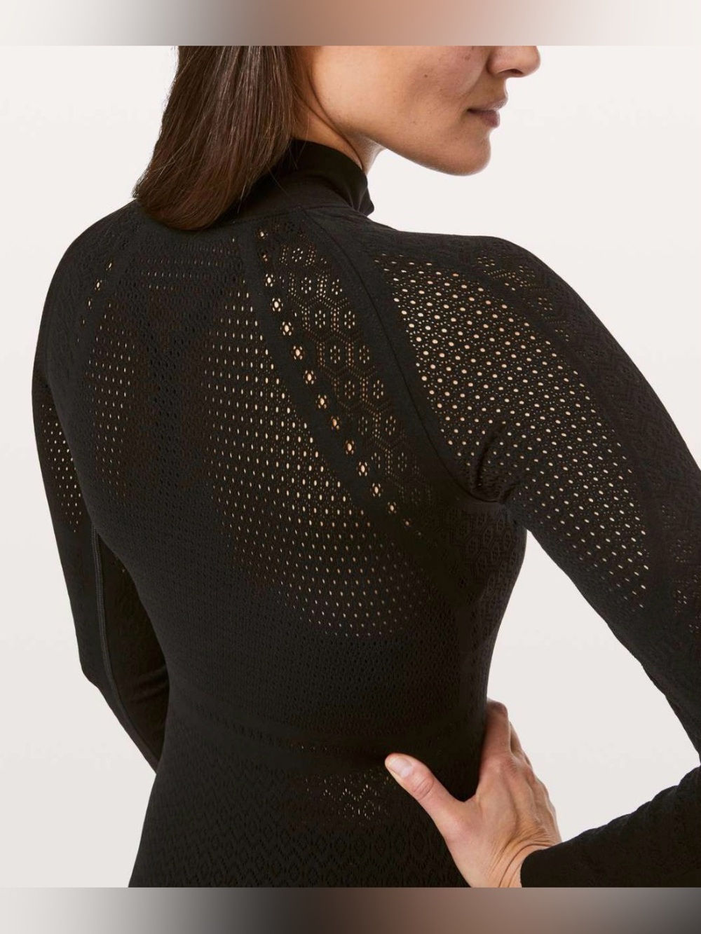 Lululemon Reveal Mindful Motion Half Zip, Unique Mesh Detail, Black Size 4, EUC! - Picture 4 of 11